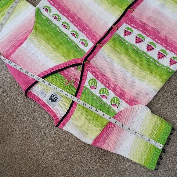 Gently loved! Vintage Storybook Knits Watermelon stripes short sleeved sweater - Picture 11 of 11